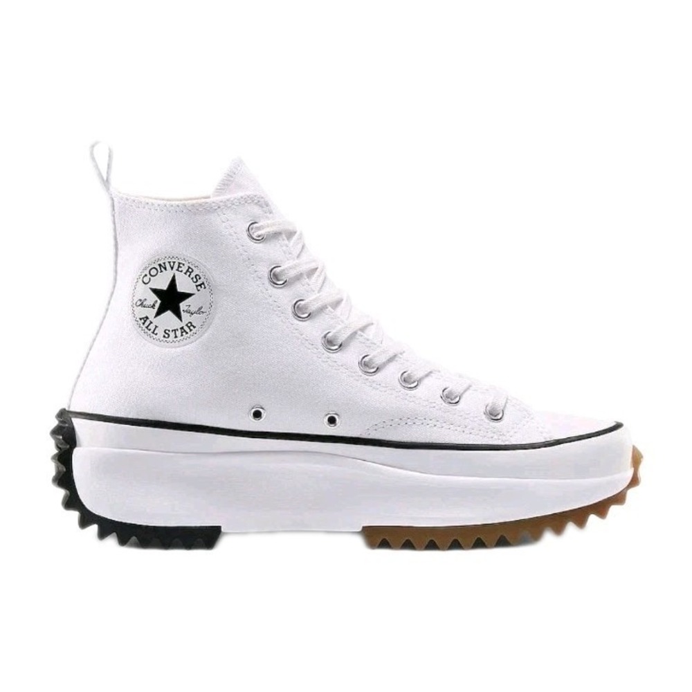 Converse Run Star Hike Lugged High White/ Black Gum Men 9.5 Women 11 NEW #1637